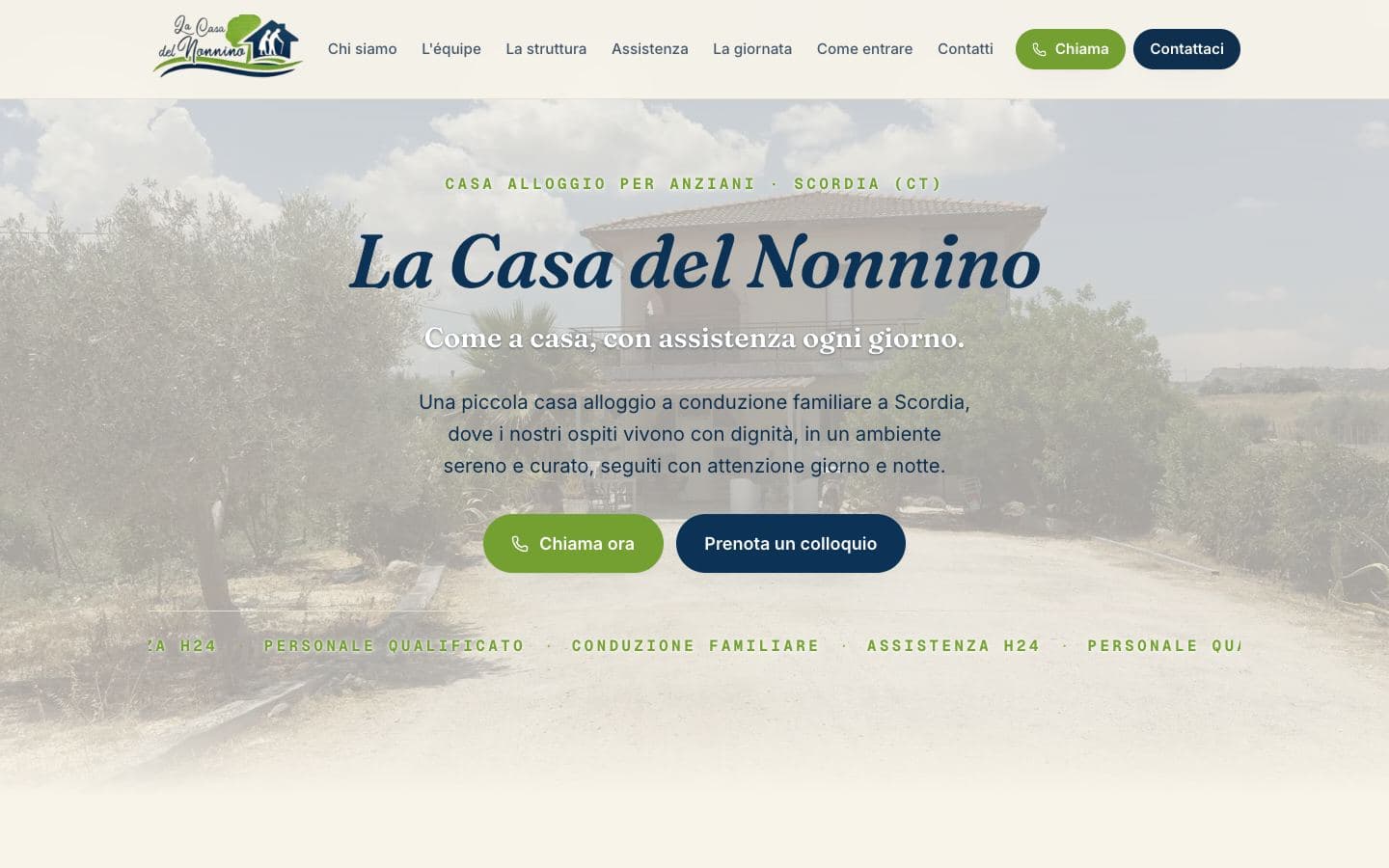 Website of La Casa del Nonnino